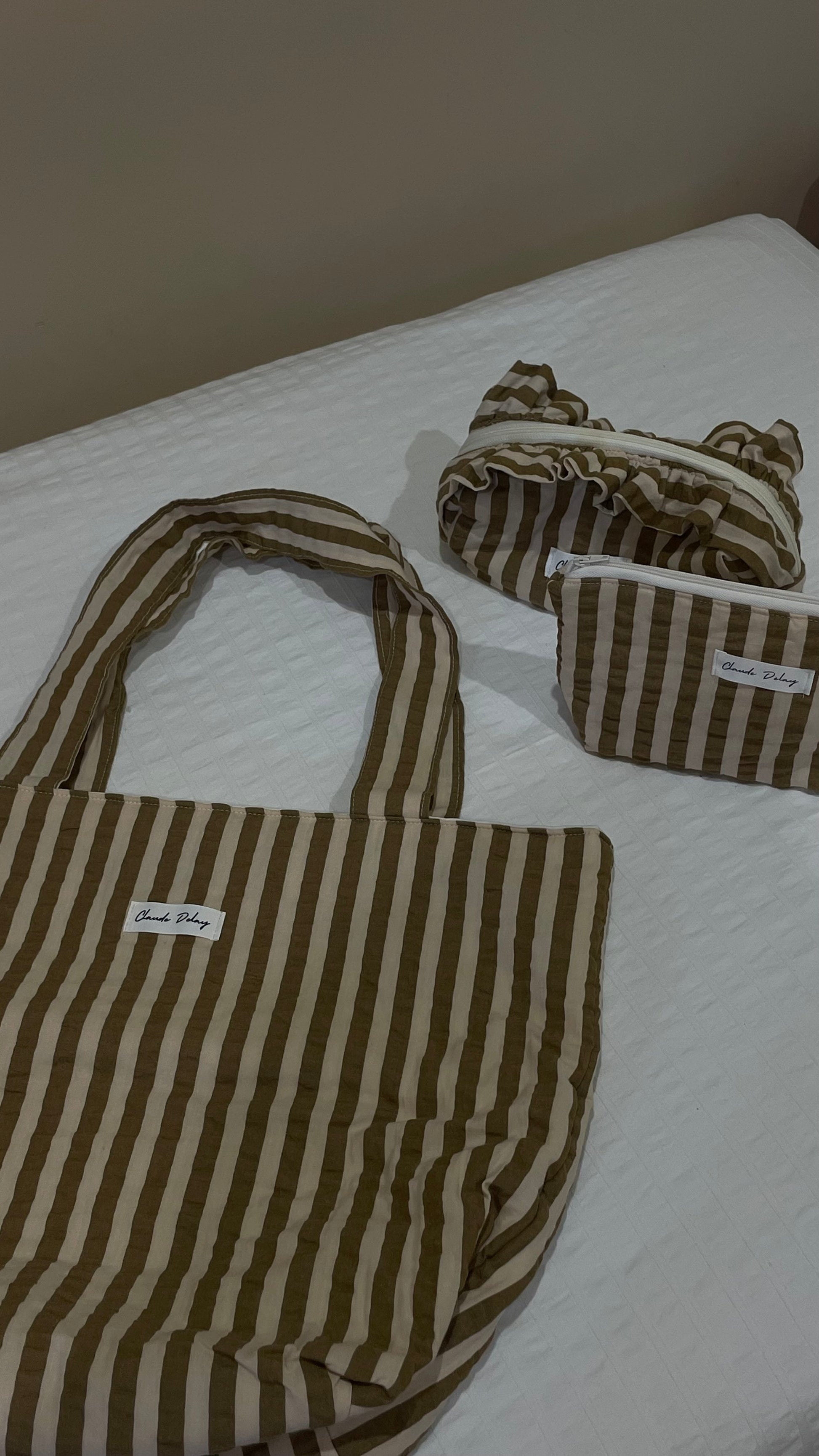 Bolso rayas camel