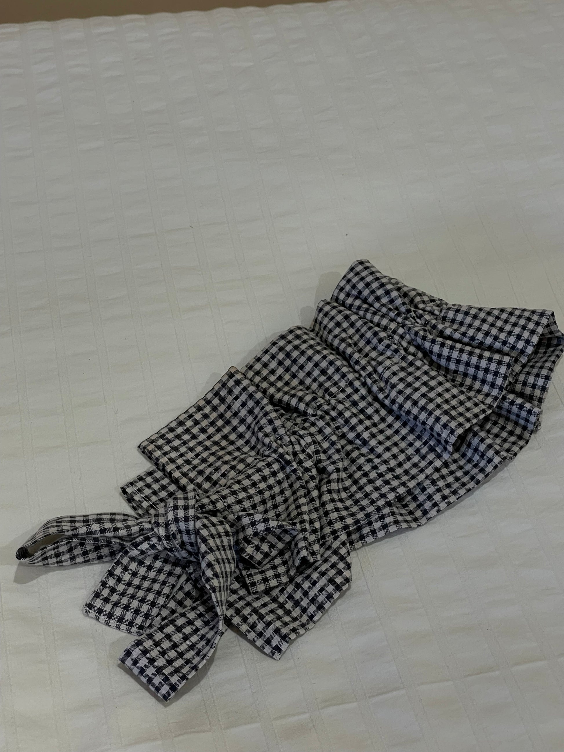 Cuello cuadros vichy gris