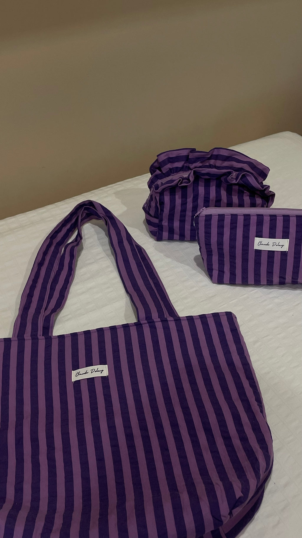 Bolso rayas lila
